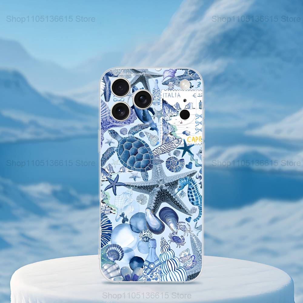 

Sea Ocean Shark Art Case For iPhone Max,14,16,X,13,XR,SE,12,15,Pro,17,Plus,11,XS,Mini Transparent Soft Cover iPhoneXR