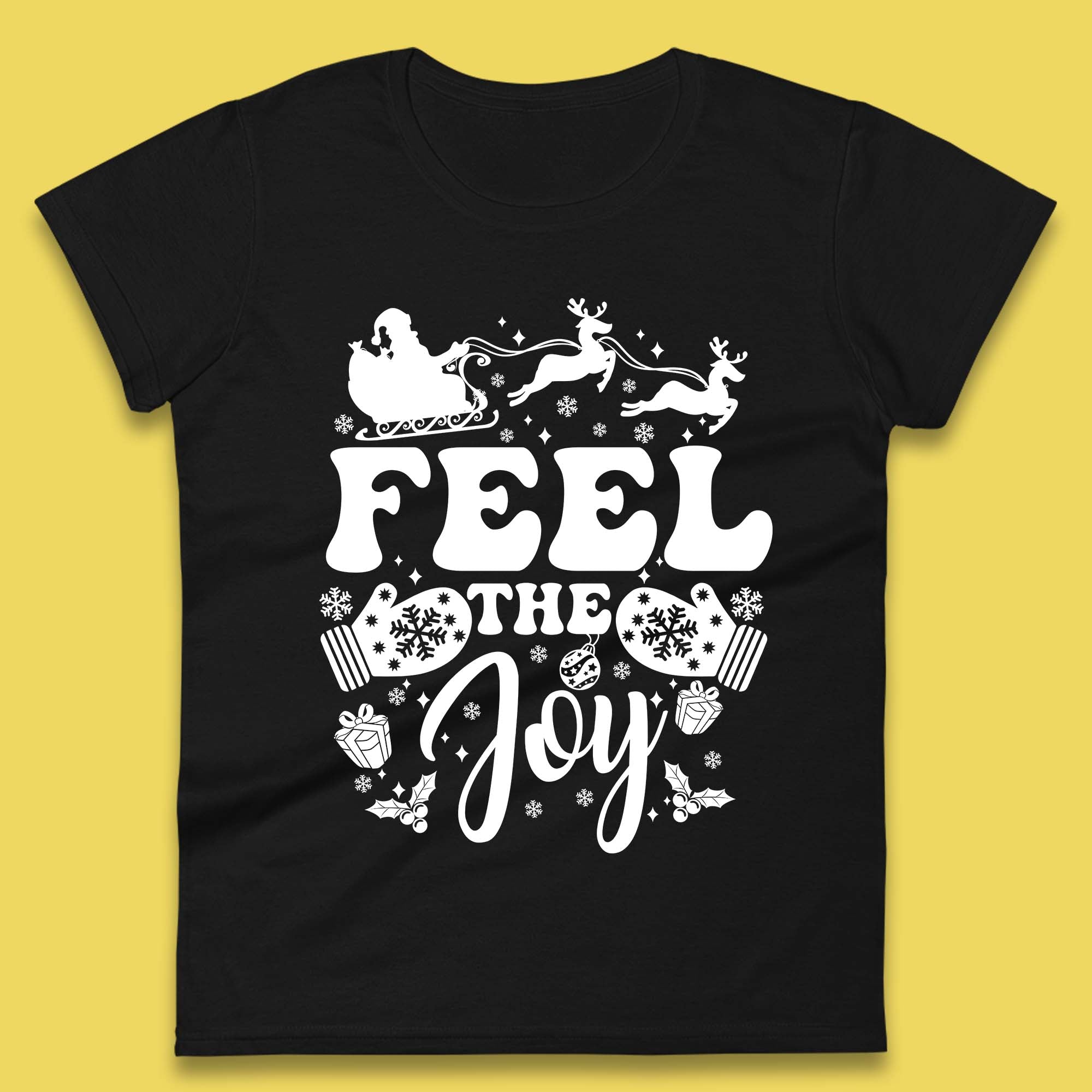 

Feel The Joy Christmas Ladies T-Shirt Mens Tops Tees Unisex M