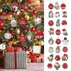 Gift for Friends Family 24/48Pcs Christmas Wooden Hanging Ornaments, Gnome Elk Gingerbread Ball Farmhouse Holiday Tree Trims Tags, Xmas Decorations