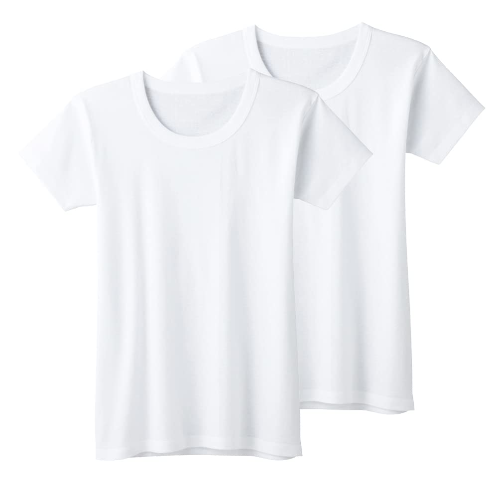 GUNZE Short Sleeve Shirt Wide Indoor Odor White New Model 150 Boys' Set, Children's Underwear, All-Season, Collar, 100% Cotton, Drying, Antibacterial,