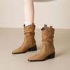 2026 Winter New Collection Autumn/Winter Style Fashionable and Sexy Western Cowboy Pile Short Boots for Women