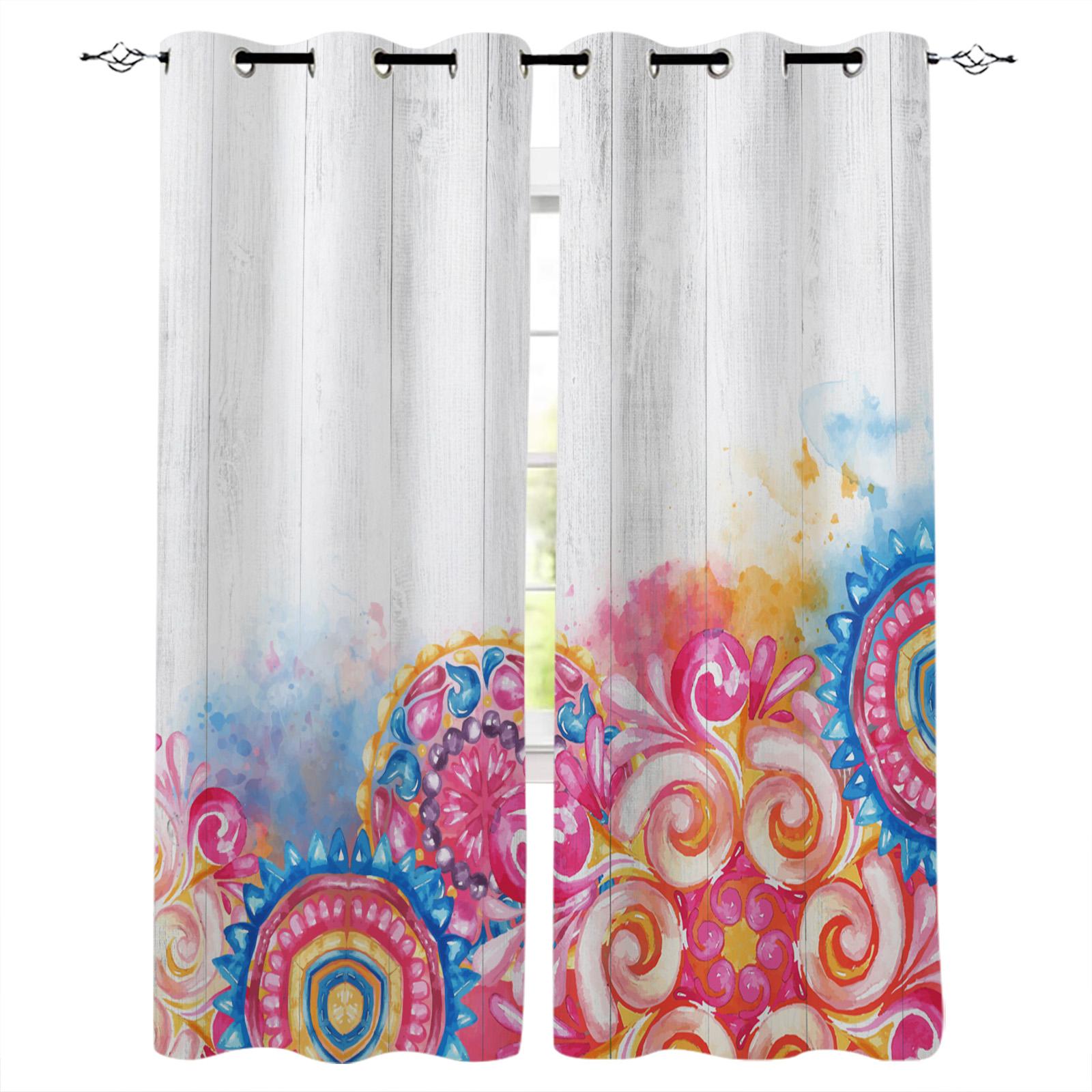 

Тотемный цветок китайской розы Растение Блэкаут шторы для детей Детский домашний декор Спальня Гостиная Высокая степень затенения Шторы для окон W135 x H60cm