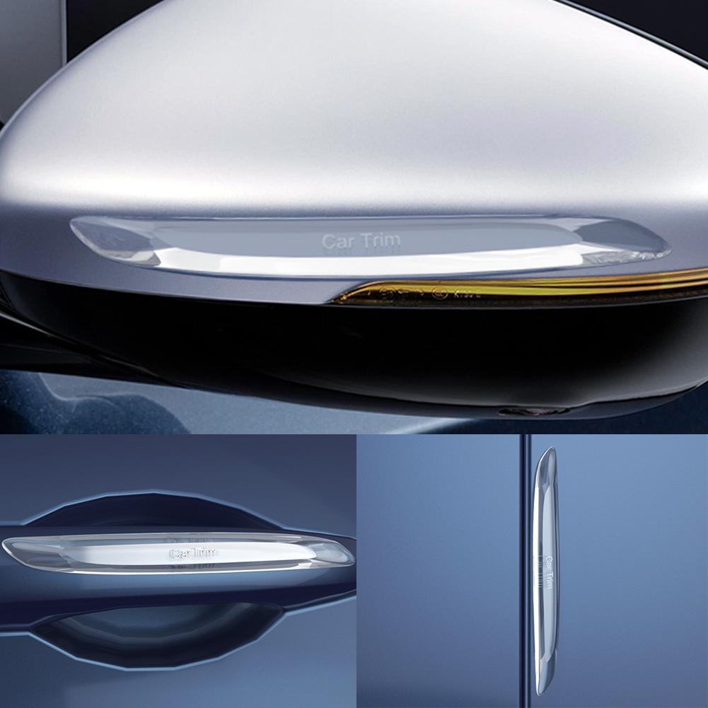 2 Stück/4 Stück Auto Stoßstange Türkante Rad Augenbraue Rückspiegel Schutz Gummi Auto Protector Guard Scratch Aufkleber Zierleisten