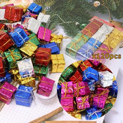 120 Pieces Christmas Ornaments Gift Box for Tree And Home Decor