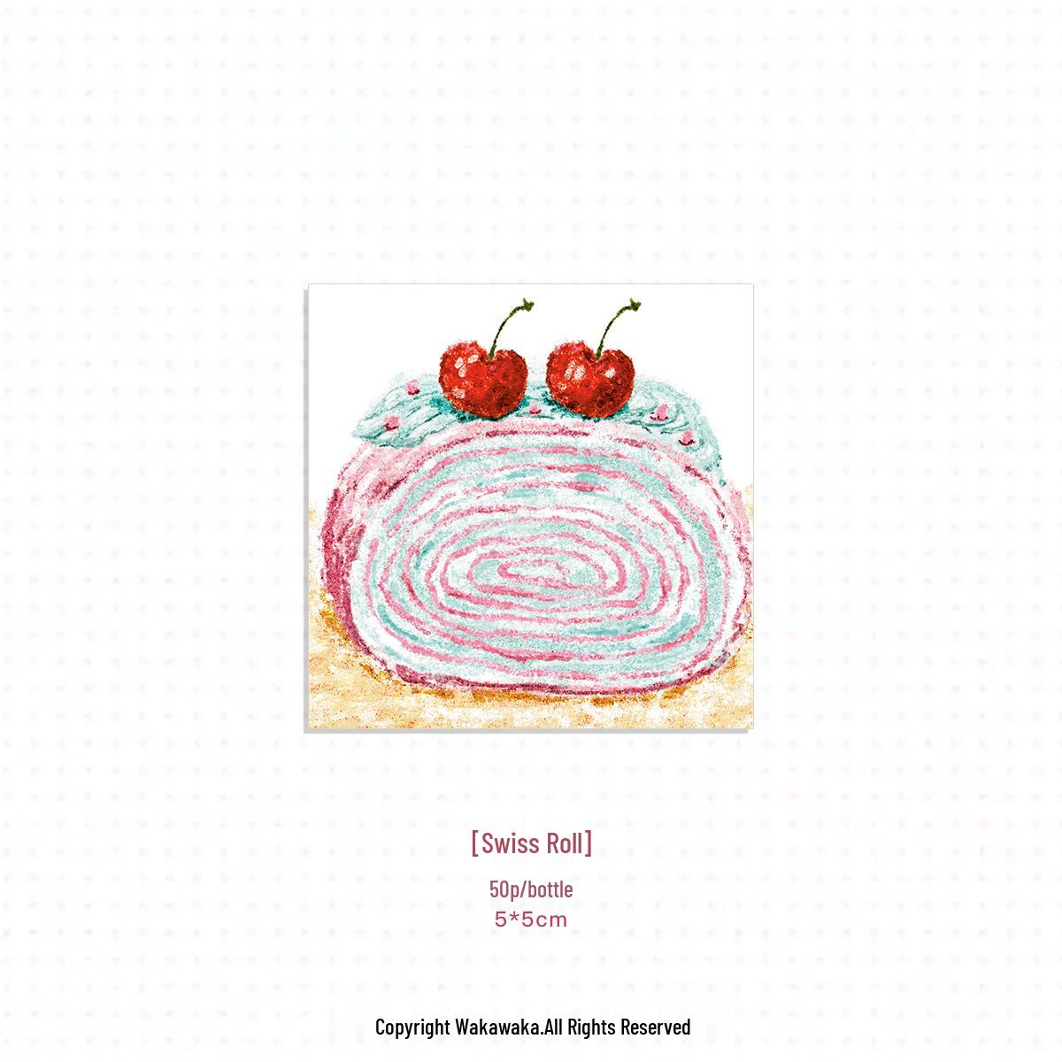 

Korean-Style Mille-Feuille Fruit Cake Sticky Notes - Kawaii Mini M5 Dessert Collage (Non-Adhesive)