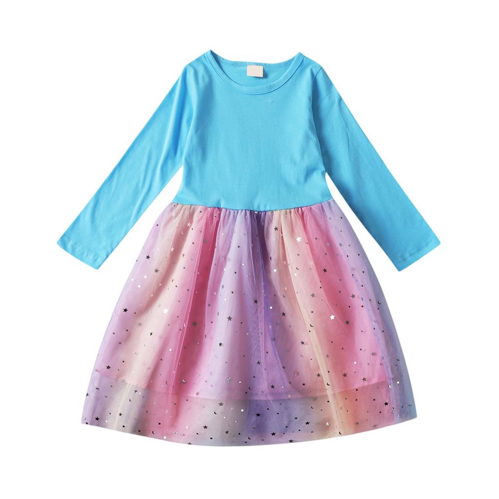 Girls' Plain Weave Dress - Long Sleeve Frock