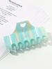 Niche high-end love stripe acetate grab clip female retro temperament back of the head coiled hair shark clip half tie hairpin