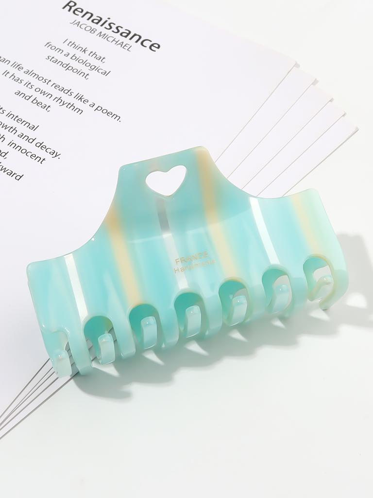 Niche High-end Love Stripe Acetate Grab Clip Female Retro Temperament Back of the Head Coiled Hair Shark Clip Half Tie Hairpin