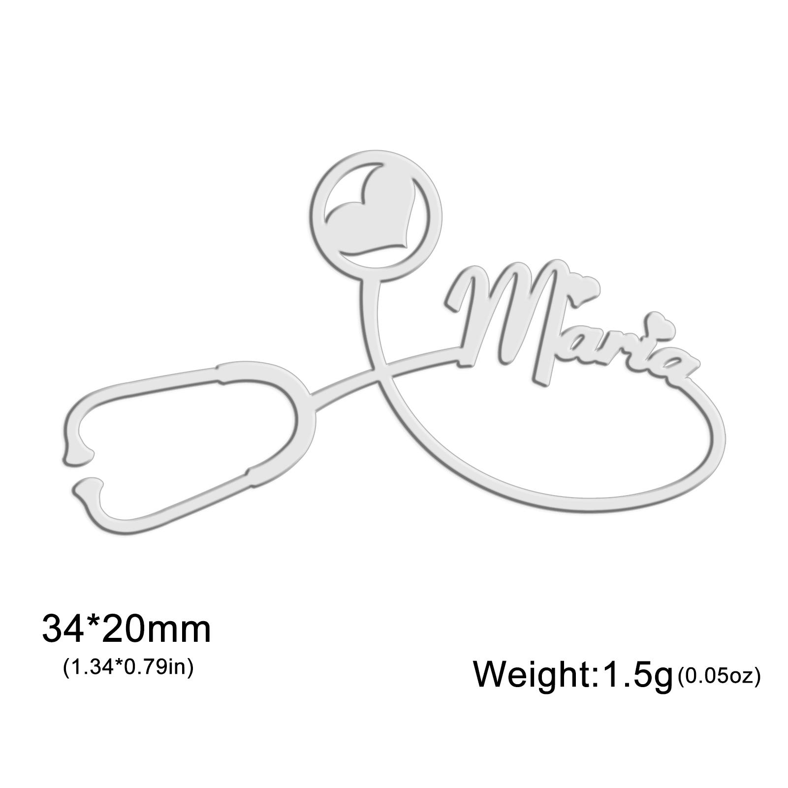 

Lemegeton Custom Name Stethoscope Brooch Stainless Steel Jewelry Personalized Doctor Accessories Women Men Suit Badge Pins Gifts