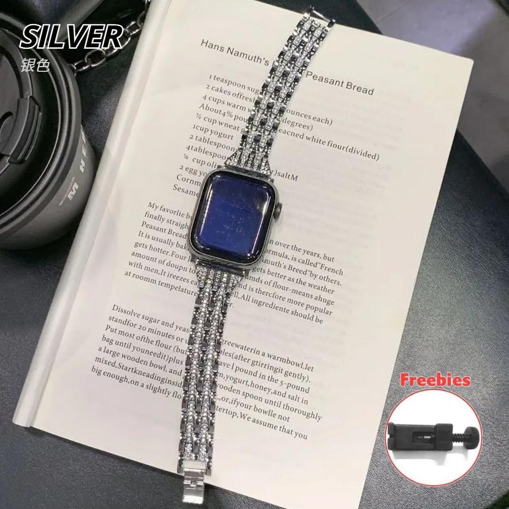Sparkling Metal Band for Apple Watch Ultra Bands 49mm 38 40 41 42 44 45 46mm Jewelry Diamond Metal Strap for iWatch Series11 10 9 8 7 6 5 4 3