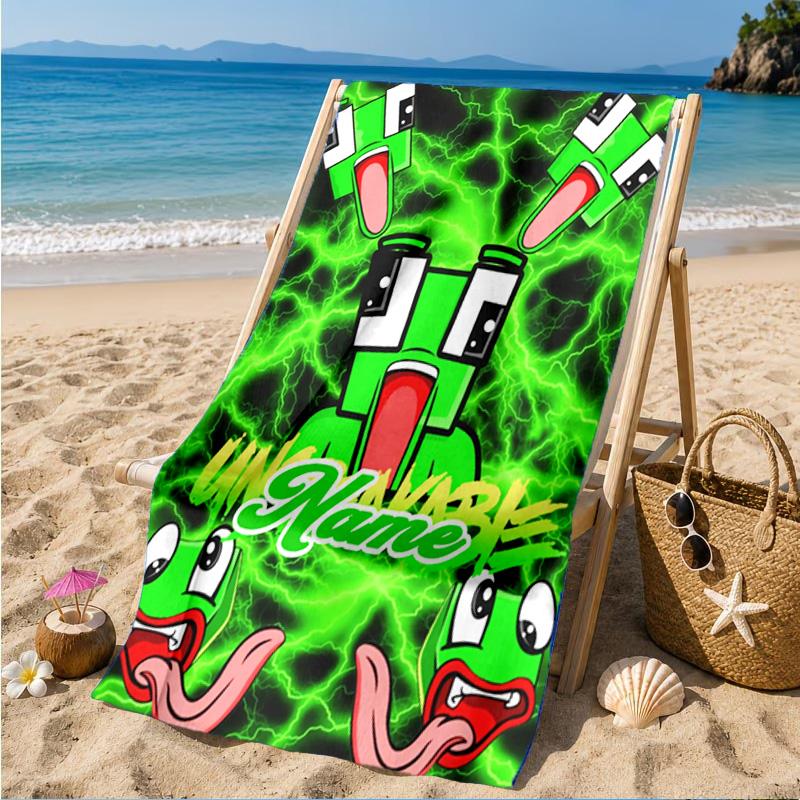 Custom Name Space Alien Un-speakable Beach Towel Microfiber Beach Towel, Lightweight and Quick-Dry, for Summer Travel, Swimming Pool Gift