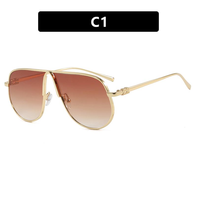 Toad-shaped sunglasses, new large-frame European and American driving sunglasses, metal retro sunglasses, concave shape as pictured
