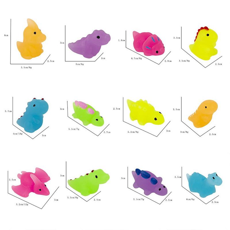 6/12/24pcs Mini Dinosaur Squishy Toy Cute Squeeze Stress Relief Fidget for Birthday Party Favor Goodie Bag Stuffer