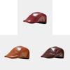 Pu Leather Beret Hat For Men Women Retro Round Top Winter Fashion Accessory