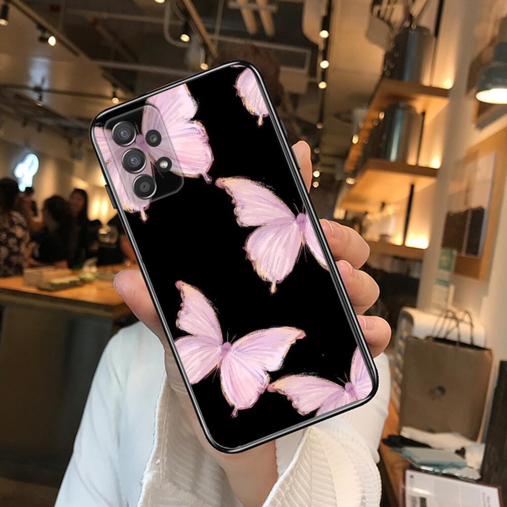 Beautiful Butterfly Pattern Phone Case Hull For Samsung Galaxy A70 A50 A51 A71 A52 A40 A30 A31 A90 A20E 5G A20s Black Shell Art