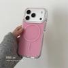 Krásné růžové jednobarevné magnetické pouzdro na telefon pro iPhone 13 14 15 16 17 Pro Max Pro MagSafe Bezdrátové nabíjení Ochranný kryt pro dívky