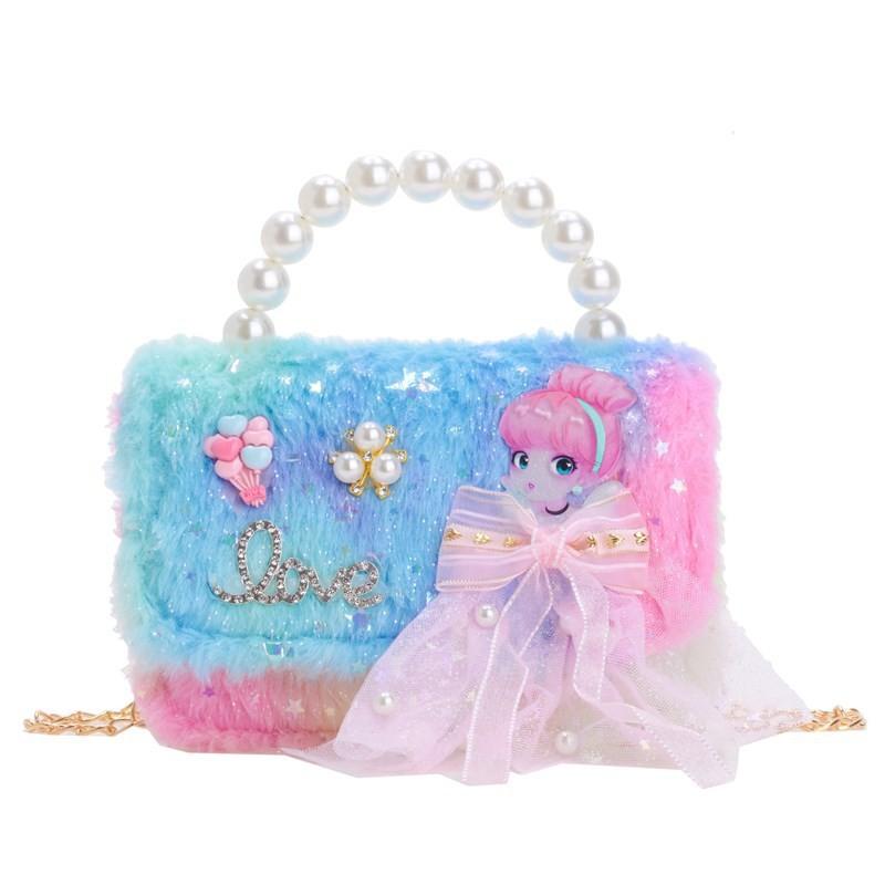 Trendy Mini Pearl Handbag For Children Chic Shoulder Bag With Breathable Material