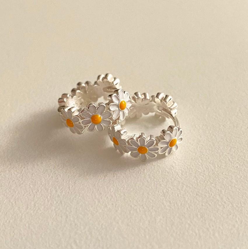 Pendientes de Margarita de Plata 925 Para Mujer Joyería de Lujo Vintage Accesorios de Compromiso Boda Alergia