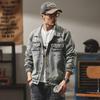 Retro Washed Denim Jacket for Men, Slim Fit Workwear, Casual Top
