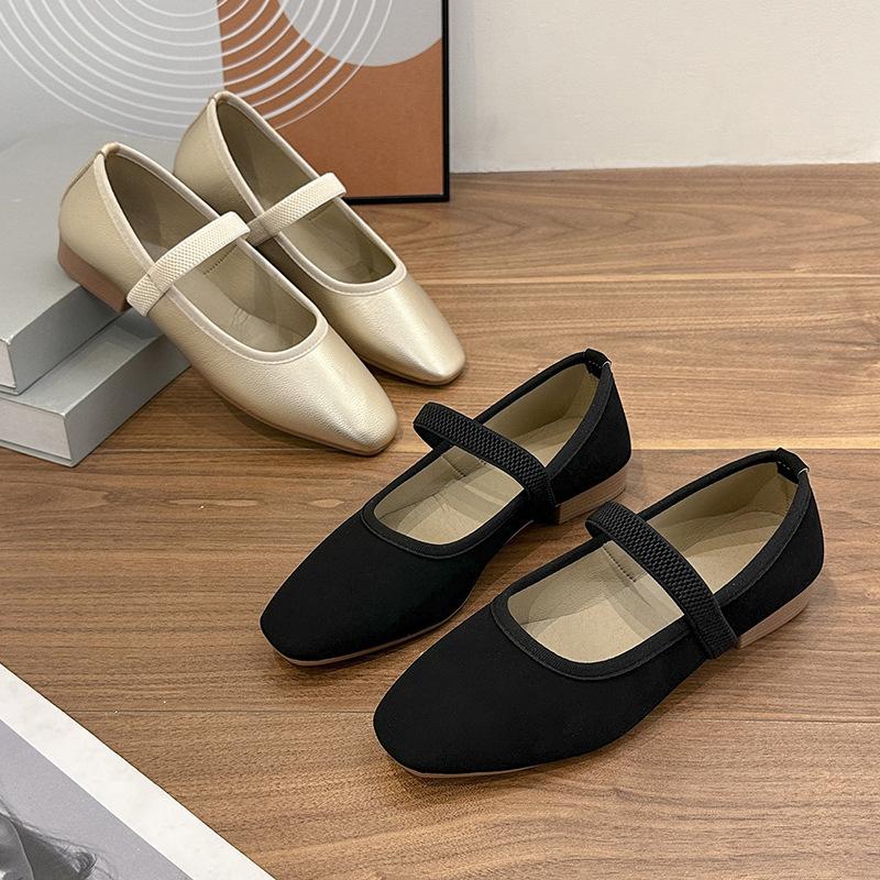 Fashion Mary Jane Single Shoes Thick Heel Shoes Elegant Classic Retro Square Toe Comfortable Soft Shallow Cut Low Heel Women's Shoes