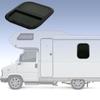 RV Sliding Windows with Screen 440mm H 390mm W Tinted Tempering Glass Waterproof for Motorhome Trailer