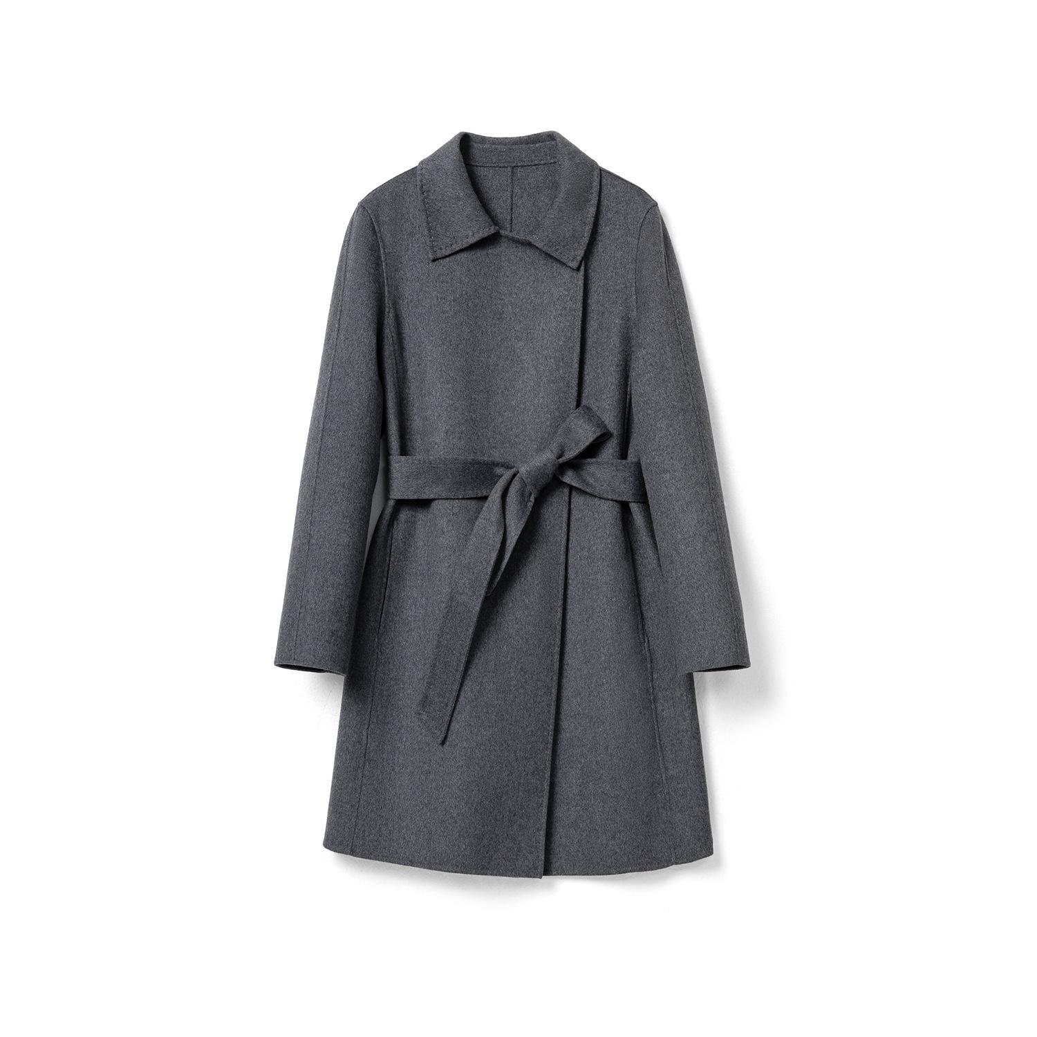 

Осень и зима Пуюань классическое маленькое короткое приталенное шерстяное пальто шерстяное пальто женское L светло-серый