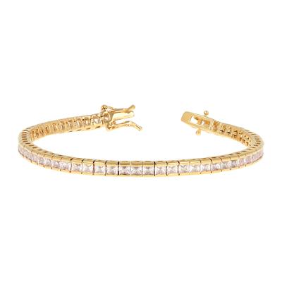 [R3528] - Pozlátený náramok 'Rivières de Cristal' biele zlato - 19 cm 4 mm