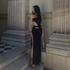 European and American Style Foreign Trade Hot-Selling Designer Dress 2023 New Women's Tube Top Style Hollow-Out Slit Dress