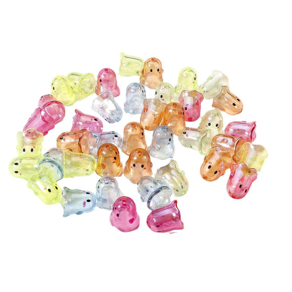 5PCS Multifuntional Clear Acrylic Specter Shape Beads Jewelry Beads Set Suitable for Home Decors Handbag Embellishments