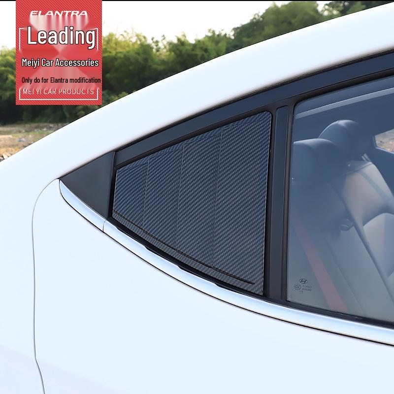 Carbon Fiber Textured Rear Window Louvers for Modern Elantra - Decorative Triangle Air Outlet Strip