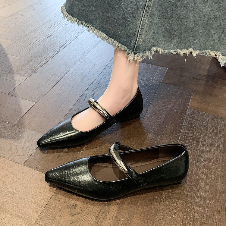 [Armano] Damen Mary Janes mit weicher Sohle und Innenhöhe 2025 Frühjahr und Herbst neu Einriemen mit Rock Einzelne Schuhe Tide
