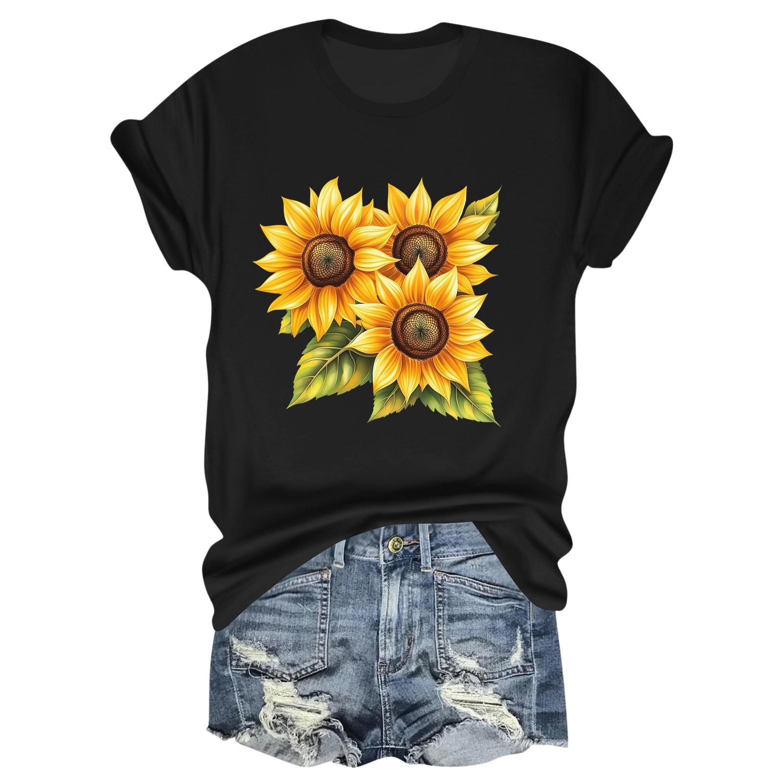 Child Casual Daily Round Neck Printed Short Sleeved T-shirt Letter Top 100 чёрный