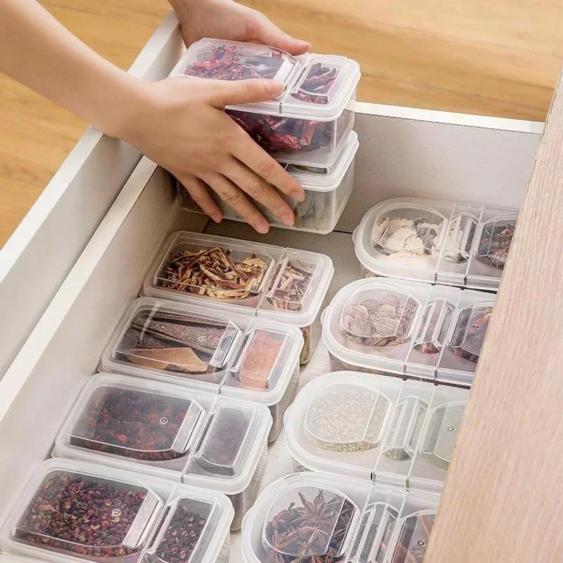 Kitchen Seasoning Storage Box Drawer Style Seasoning Box Home Large Spice Packaging Boxes Flip Cover Style Sealed Spice Storage