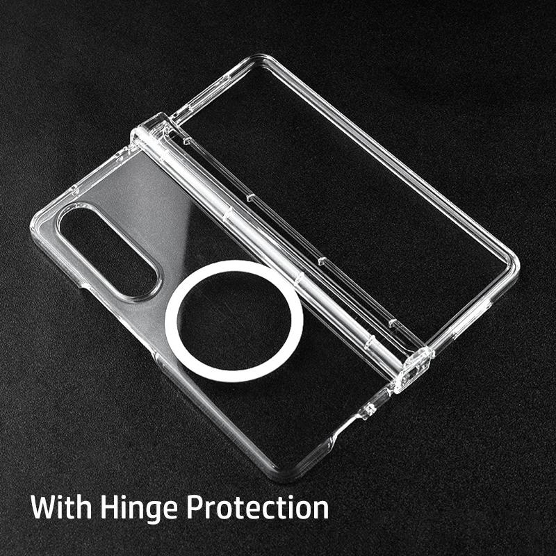Anti-Scratch Full Protective Case for Samsung Galaxy Z Fold 7 4 5 6 SE W25 Clear Magsafe Foldable Reinforced Toughness PC Cover