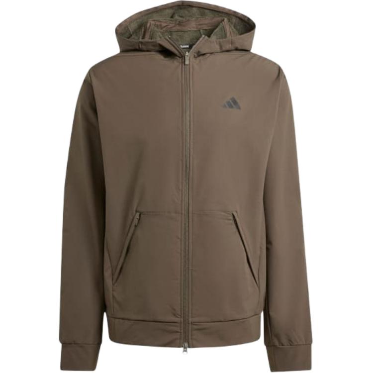 adidas Training Cold.Rdy Men s Woven Hooded Jacket Brown IX9059 M