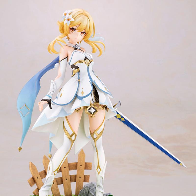25cm Genshin Impact Lumine Anime Figure Genshin Impact Aether Action Figure Paimon /Klee Figurine Collection Model Doll Toys Gift