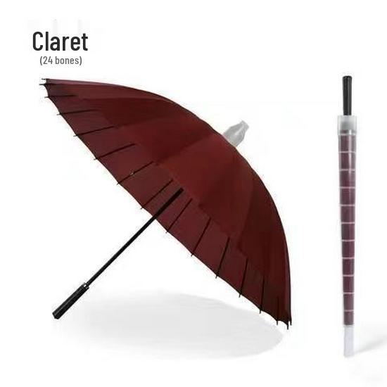 Rainbow 24-Rib Windproof Dual-Use Umbrella - Business, Sunny & Rainy Shade, Double Person, Straight Handle, Sun Protection.