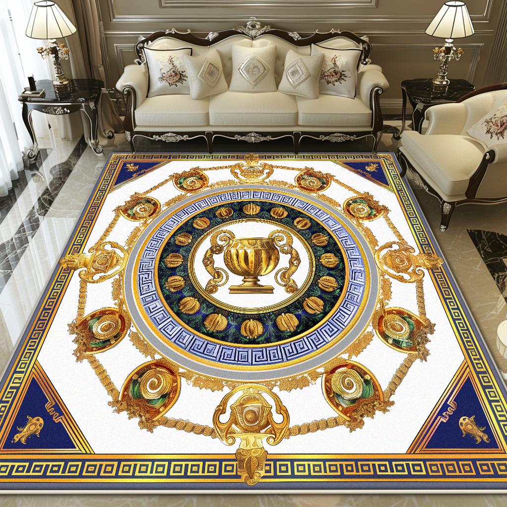 European Style Luxury Living Room Carpet Abstract Decoration Home Large Area Rugs Lounge Bedroom Foldable Plush Floor Mat Sofa