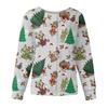 Women's Casual Fashion Long Sleeve Standing Collar Single Breasted Christmas Print Workwear Jacket Tops