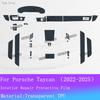 For PORSCHE Taycan Full Set Interior Film GPS Navigation Screen Protection Sticker Gear Panel TPU Transparent Anti-scratch Films