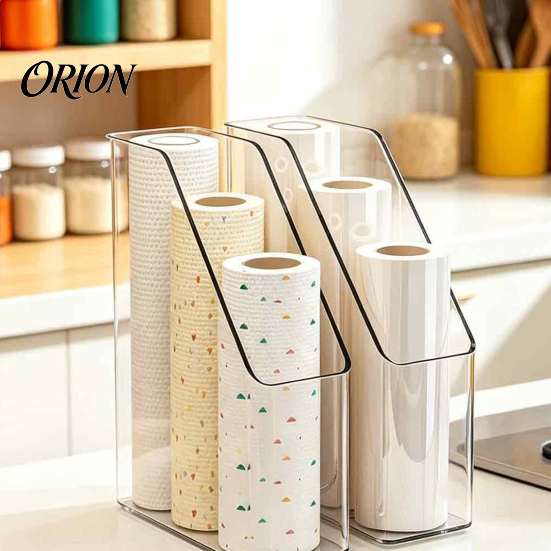 Multipurpose Storage Bins Kitchen Cling Film Organizer, Space Saving Durable Box, Large Dorm Room Essentials Capacity Vertical Bin, for Food Foil And