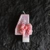3D Birthday Candles with Pink Bow Decorations Numbers 0-9 Suitable for Birthdays Parties Festivals New Year's Celebrations