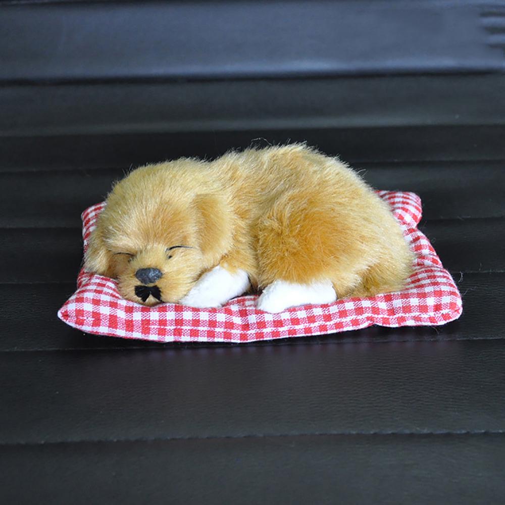 Auto Ornament ABS Plüschhunde Dekoration Simulation Schlafender Hund Spielzeug Automotive Armaturenbrett Deko Ornamente Niedliches Autozubehör