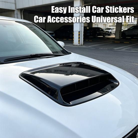 Car Hood Scoop Sticker ABS Fake Air Vent for Exterior Decoration Universal Fit Sporty