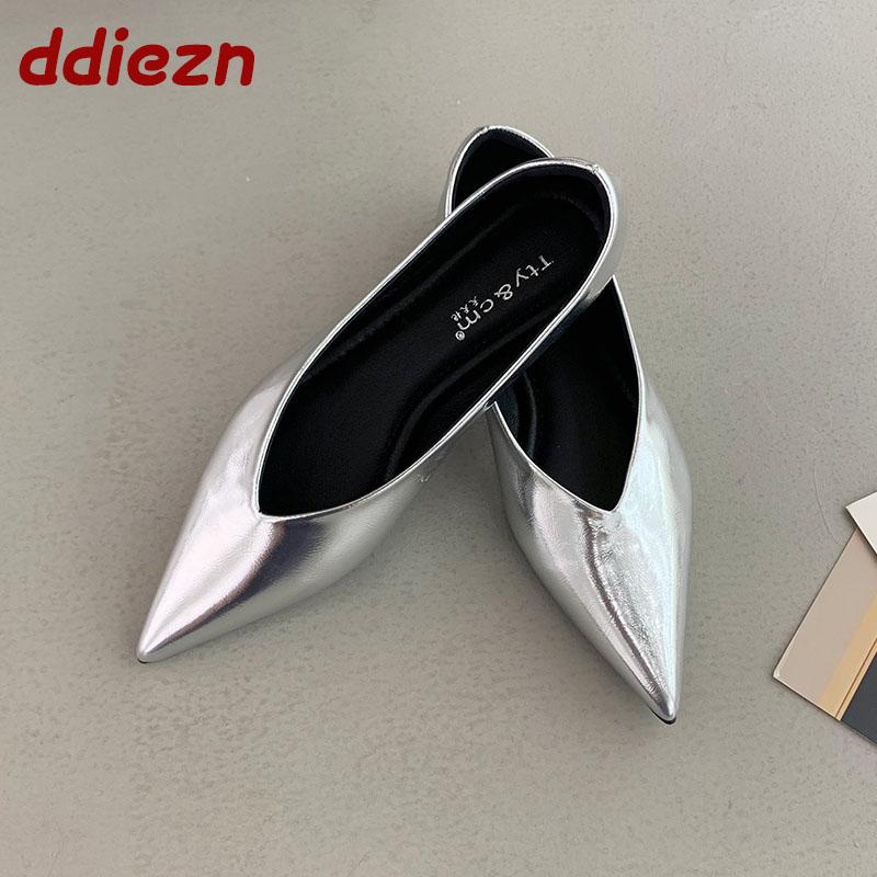 Fashion Fashion Shallow Women Flats With Shoes Casual Female Slides New In 2025 Spring Summer Pointed Toe Ladies Flats Slip On Shoes