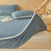 Cotton Padded Thick Milk Velvet Bed Sheet Winter Warm Fitted Sheet, Non Slip Bed Cover, Fully Enclosed Mattress Cover