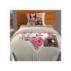 SOLEIL D'OCRE Parure de couette Coton WINTER HEART - 1 Housse de couette 140x200 cm + 1 Taie d'Oreiller 63x63 cm - Beige et rouge