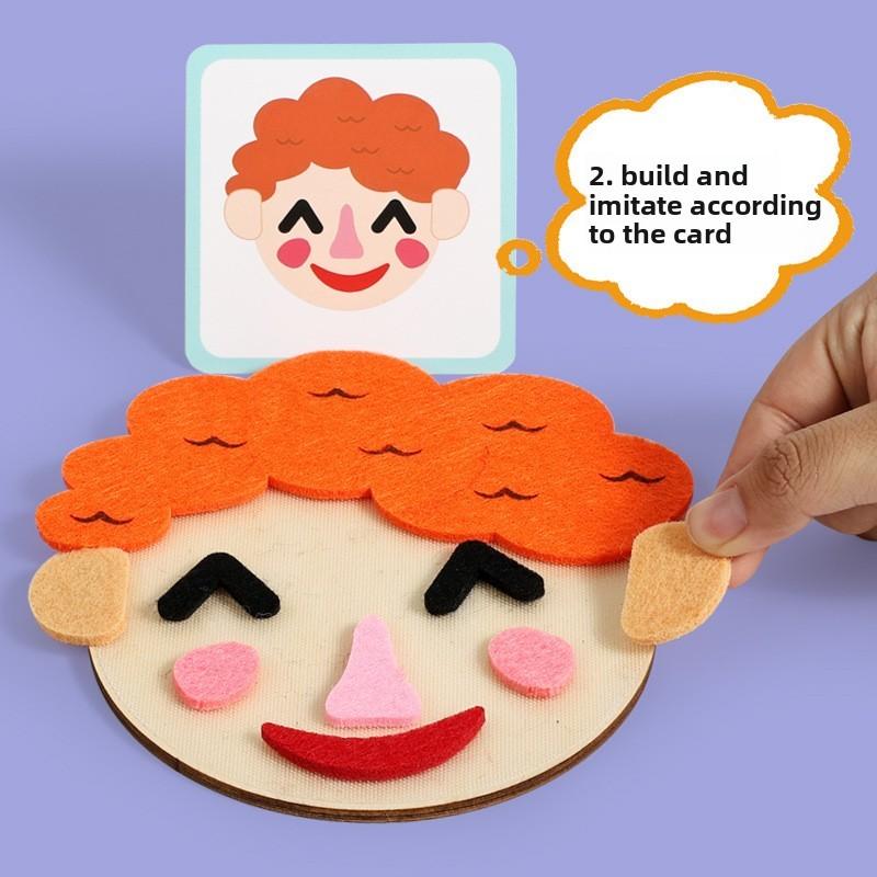 Wooden Puzzle For Kids With Facial Expression Changes Educational Toy For Preschoolers