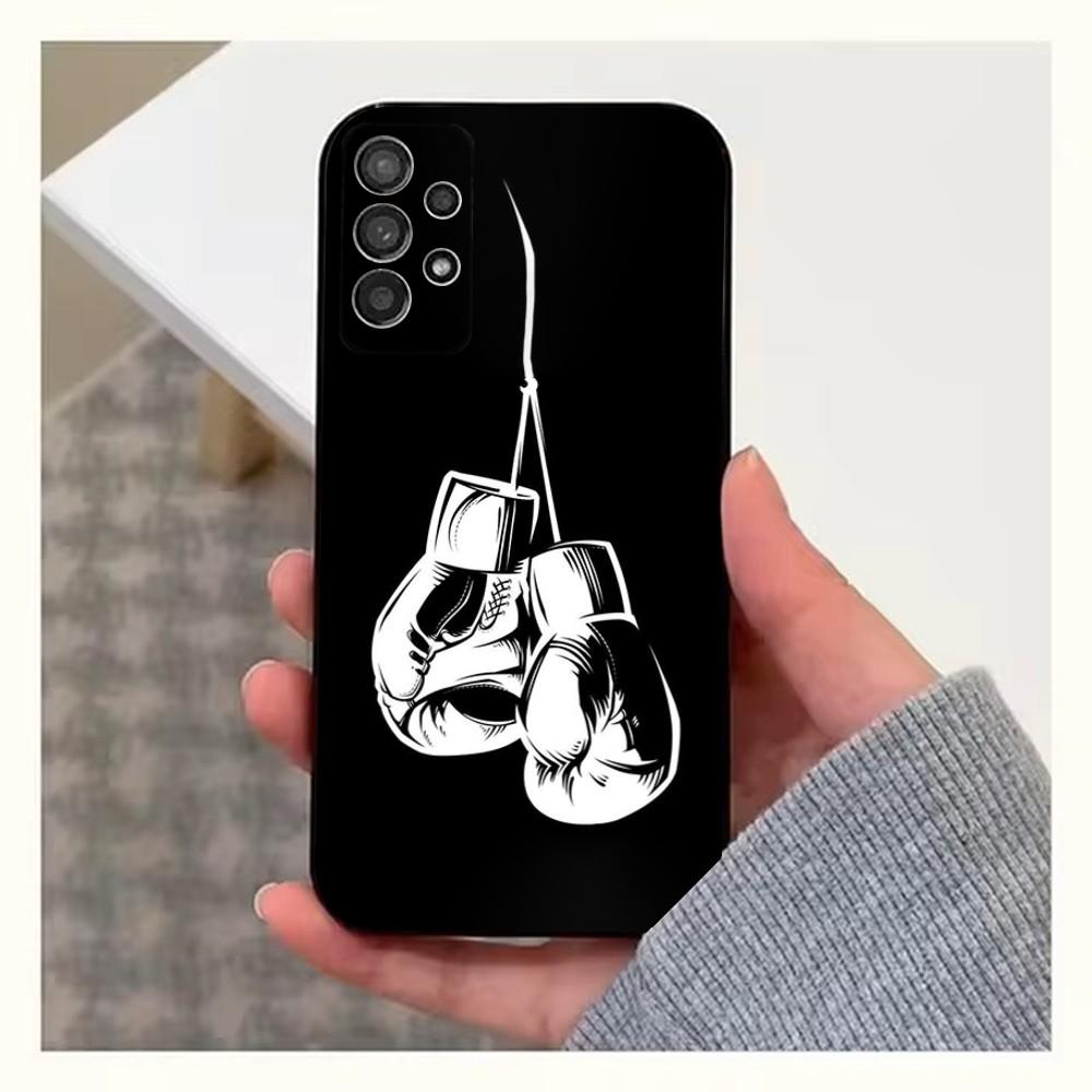 Boxing Gloves Phone Case For Samsung S25,S24,S23,S22,S20,S21,S10,Ultra,Plus,Lite,FE,Soft Silicone Black Cover