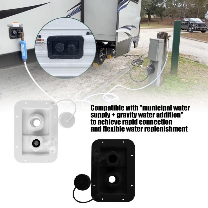 Double Port Water Inlet Featuring Plastic Construction for Quick Water Refilling In Camping & Outdoor Adventures